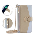 Калъфът с цип Wallet Zipper Pocket за Oppo Reno 11F 5G, Wallet Zipper Pocket, с огледало, син