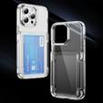 Калъф за iPhone 16 Pro, Card Holder Kickstand, прозрачен