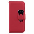 Калъф с капак за Motorola Moto G22, Wallet Cat, червен