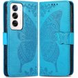 Калъф с капак за Oppo Reno 12 Pro, Butterfly, син