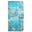 Калъф с капак за Samsung Galaxy A05s, Wallet, Blue Gold Butterflies, син