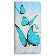 Калъф с капак за Samsung Galaxy A05s, Wallet, Butterflies, син