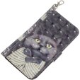 Калъф с капак за Samsung Galaxy A05s, Wallet, Cat, сив