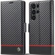 Калъф с капак за Samsung Galaxy S23 Ultra, Carbon LC.IMEEKE, черен