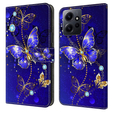 Калъф с капак за Xiaomi Redmi Note 12 4G, Wallet Butterfly, син