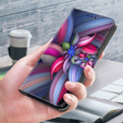 Калъф с капак за Xiaomi Redmi Note 12 4G, Wallet, colorful flower, син