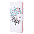 Калъф с капак за Xiaomi Redmi Note 12 4G, Wallet, colorful tree , бял