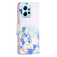 Калъф с капак за Xiaomi Redmi Note 12 4G, butterfly and flowers, розов