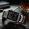 Bransoleta do Apple Watch 1/2/3/4/5/6/7/8/SE 38/40/41MM, Czarna / Różowe złoto