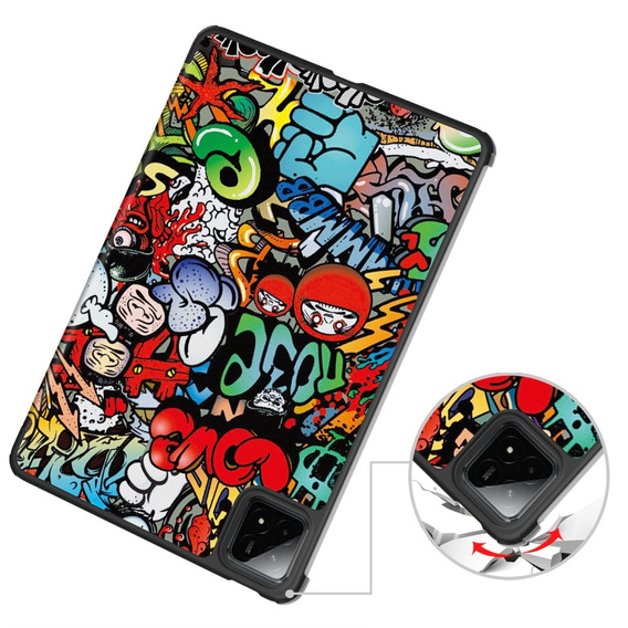 Калъф за Xiaomi Pad 7 / Xiaomi Pad 7 Pro, Smartcase, graffiti