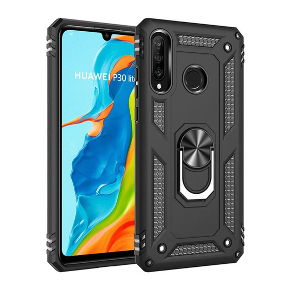 брониран калъф за Huawei P30 Lite, Nox Case Ring, черен