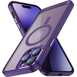 Калъф за iPhone 15 Pro, ERBORD Impact Guard, MagSafe, тъмнолилав