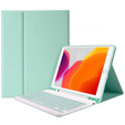 Калъф + клавиатура iPad 7/8/9 10.2 2021 / 2020 / 2019, Pen Slot, зелен
