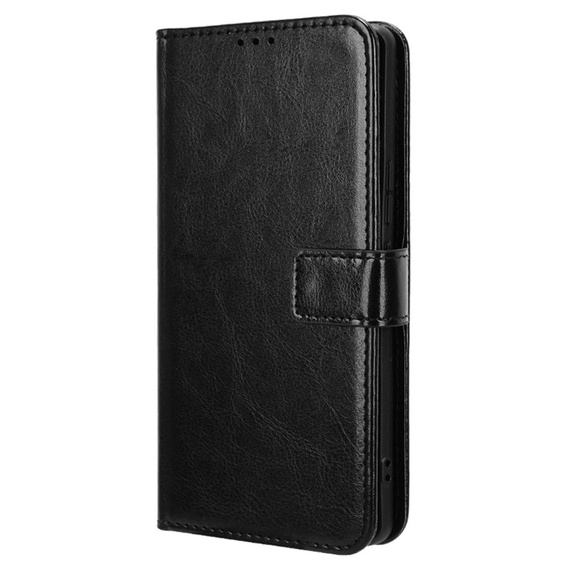 Калъф с капак за Infinix Zero 30 5G, Crazy Horse Wallet, черен
