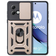 Брониран калъф за Motorola Moto G84 5G, CamShield Slide, златен