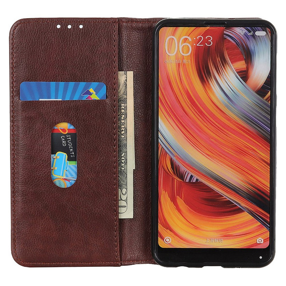 Калъфи за Samsung Galaxy S25 Ultra, Wallet Litchi Leather, кафяв