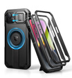 Брониран калъф за iPhone 13 / iPhone 14, Dexnor CamProtect MagSafe, черен (Две рамки)