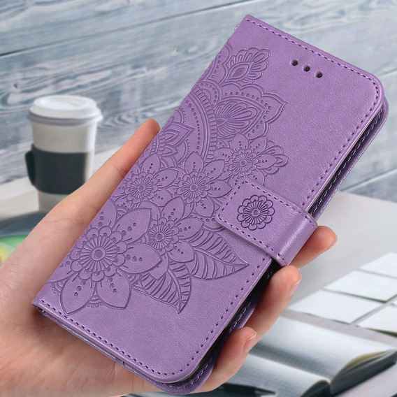 Калъф с капак за Samsung Galaxy A14 4G/5G, Mandala Flower, лилав