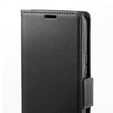 Калъф за Motorola Edge 50 Pro, ERBORD Glossy Litchi, портфейл с капак, черен