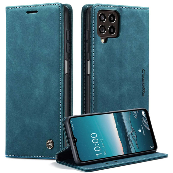 CASEME калъф за Samsung Galaxy M33 5G, Leather Wallet Case, син