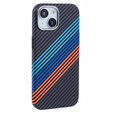 Калъфът за iPhone 14, Carbon Fiber MagSafe, тъмносин