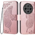 Калъф с капак за Xiaomi Redmi 14C / Xiaomi Poco C75, Butterfly, розов rose gold