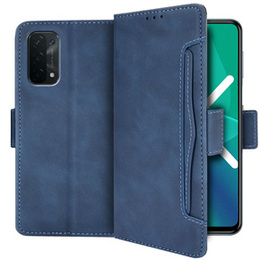 Калъф с капак за OPPO A54 5G / A74 5G / A93 5G, Card Slot, син