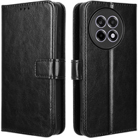 Калъф с капак за OnePlus 13R, Crazy Horse Wallet, черен