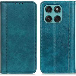 Калъф с капак за Motorola Edge 60 / 60 Fusion, Split Leather, зелен