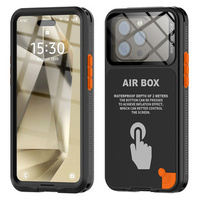 IP68 водоустойчив калъф за iPhone 15 Pro, SHELLBOX Air Box, черен