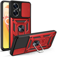Брониран калъф за Realme C55, CamShield Slide, червен