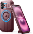 Брониран калъф за iPhone 16, Dexnor CamProtect MagSafe, бордо