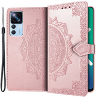 Калъф с капак за Xiaomi 12T / 12T Pro, Mandala, розов