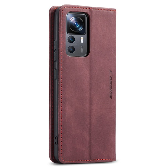 CASEME калъф за Xiaomi 12T / 12T Pro, Leather Wallet Case, червен