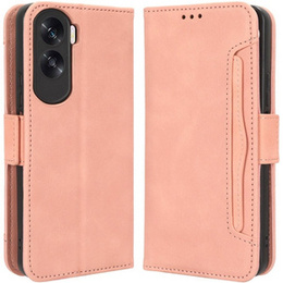 Калъф с капак за Honor 90 Lite 5G, Card Slot, розов