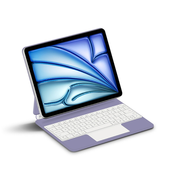 Калъф за клавиатура за iPad Air 13" 2024, Magnetic Keyboard Touchpad, лилав