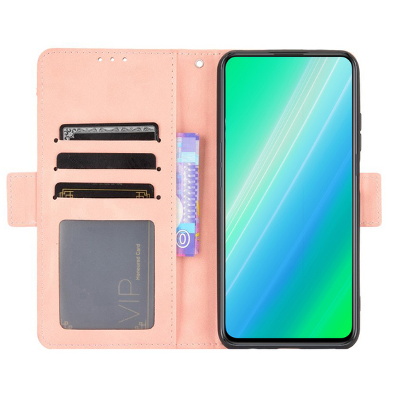 Калъф с капак за Oppo A98 5G, Card Slot, розов