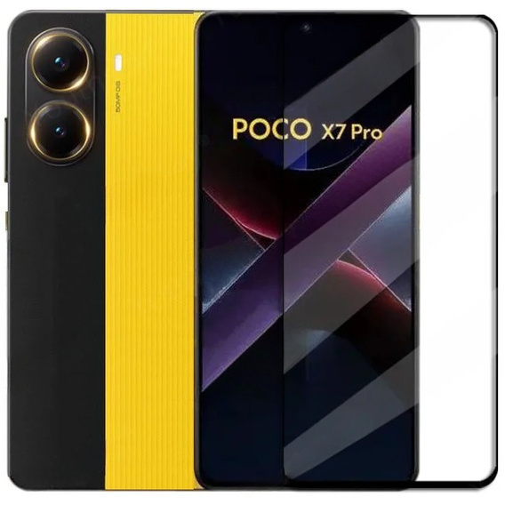 3D закалено стъкло за Xiaomi Poco X7 Pro 5G, черна рамка