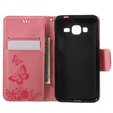 Калъф с капак за Samsung Galaxy J3 2016, Butterfly, розов
