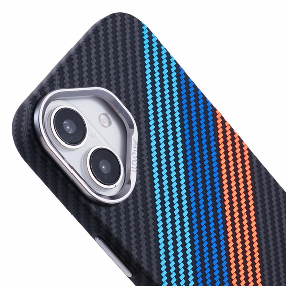 Калъфът за iPhone 16 Plus, Carbon Fiber MagSafe, тъмносин