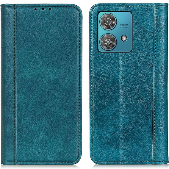 Калъфи за Motorola Moto G84 5G, Wallet Litchi Leather, зелен