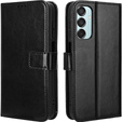 Калъф с капак за Samsung Galaxy M15 5G, Crazy Horse Wallet, черен