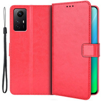 Калъф с капак за Xiaomi Redmi Note 12S, Wallet, червен