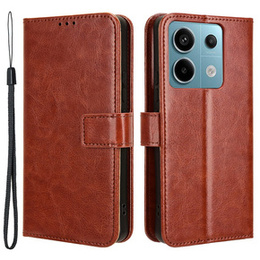 Калъф с капак за Xiaomi Redmi Note 13 Pro 5G, Crazy Horse Wallet, кафяв