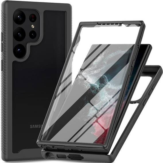 Калъф за Samsung Galaxy S24 Ultra, Shockproof, с фолио, черен