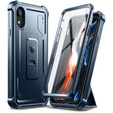 Брониран калъф за iPhone XR, Dexnor Full Body, тъмносин