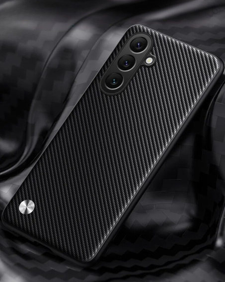 Кожен калъф за Samsung Galaxy M55 5G, leather hybrid, carbon черен