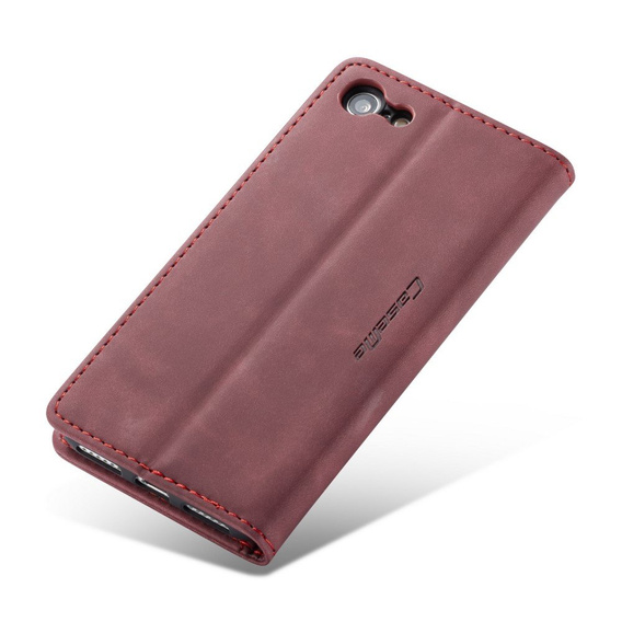 CASEME калъф за iPhone 7/8/SE 2020/SE 2022, Leather Wallet Case, бордо