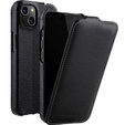 MELKCO калъф за iPhone 13, кожа, флип, черен