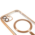 Калъф за iPhone 12, Electro MagSafe, златен + стъкло за екран